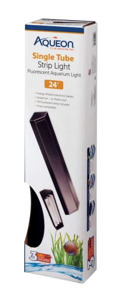 Aqueon T8 Fluorescent Strip Lights - Black - 24 in