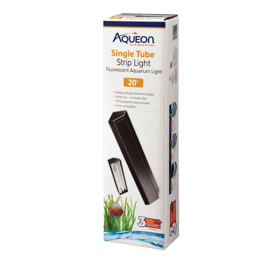 Aqueon T8 Fluorescent Strip Lights - Black - 20 in