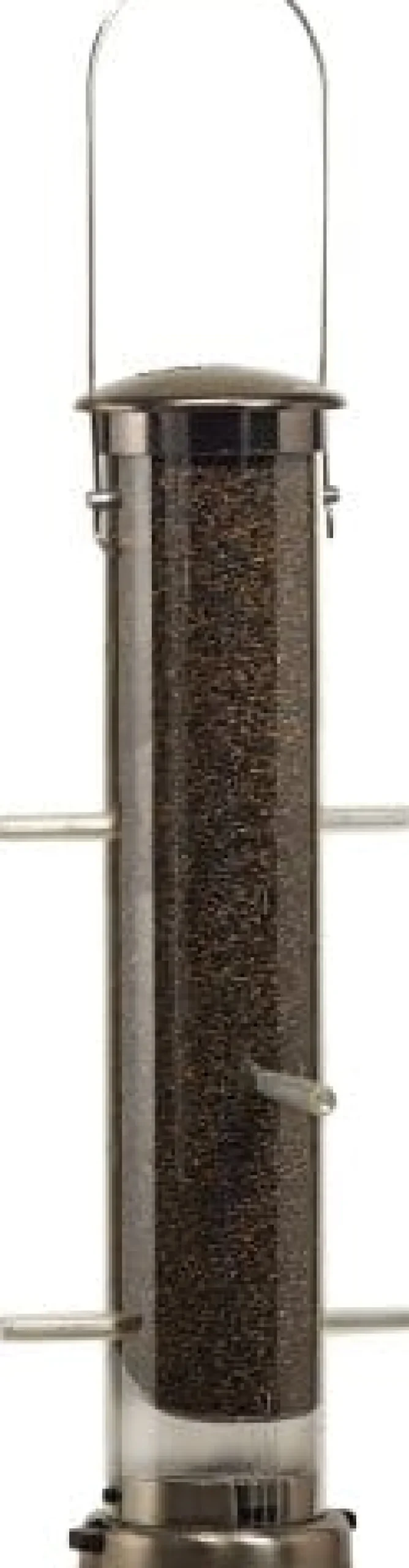 Aspects Quick-Clean Tube Nyjer Tubed Wild Bird Feeder - Brushed Nickel - 1.25 Qt Cap