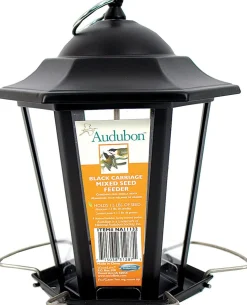Audubon Carriage Lantern Wild Bird Feeder - Black - 1.5 Lbs Cap