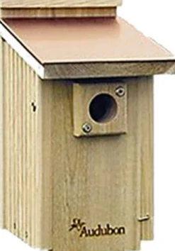 Audubon Coppertop Cedar Bluebird Wild Bird House - Tan/Copper - 8.2 X 6.7 X 12.7 In