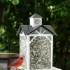 Audubon Modern Farmhouse Glass Stable Wild Bird Feeder - White - 4 Lbs Cap