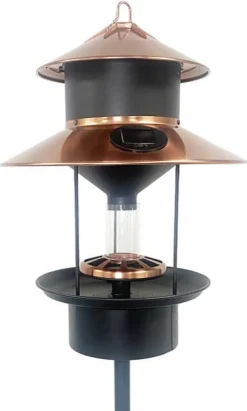 Audubon Modern Farmhouse Solar Gaslight Tube Type Bird Feeder Mixed Seed - 4 Lbs Cap