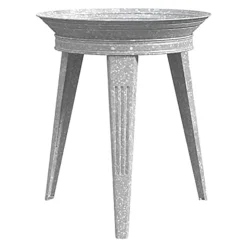 Audubon Rustic Farmhouse Galvanized Metal Pedestal Bird Bath -
