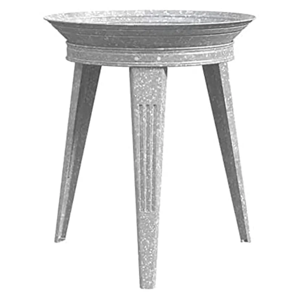Audubon Rustic Farmhouse Galvanized Metal Pedestal Bird Bath -