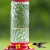 Audubon Swirl Glass Hummingbird Feeder - Red/Clear - 30 Oz