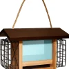 Audubon Ultimate Renewable Bamboo Ranch with Suet Wooden Hopper Wild Bird Feeder - Tan and Brown - 2.5 Lbs Cap