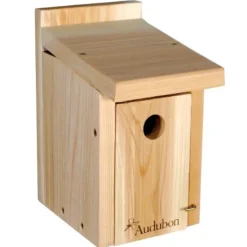 Audubon Wren/Chickadee Cedar Wild Bird House - Tan - 7.4 X 5.4 X 9.7 In