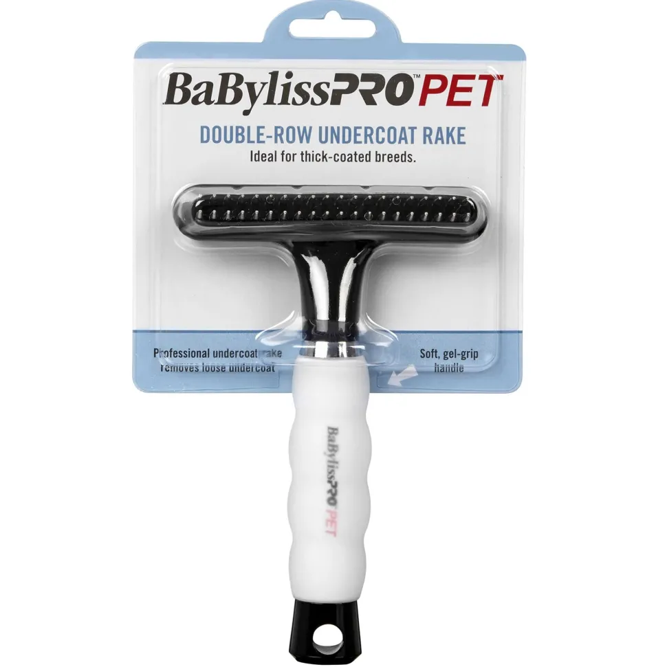 BaByliss Pro Pet Double Row Undercoat Rake for Dogs and Cats