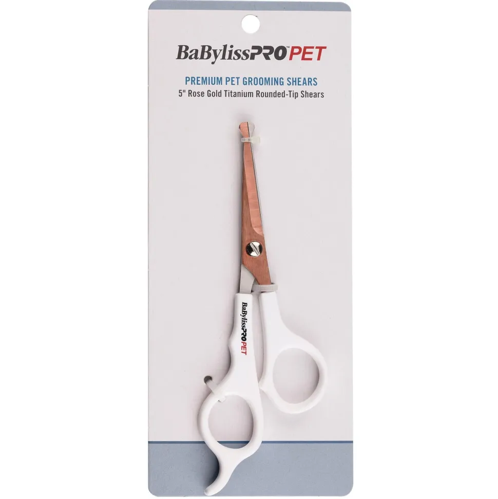 BaByliss Pro Pet Titan Round Tip Shears for Dogs and Cats - 5" Inches