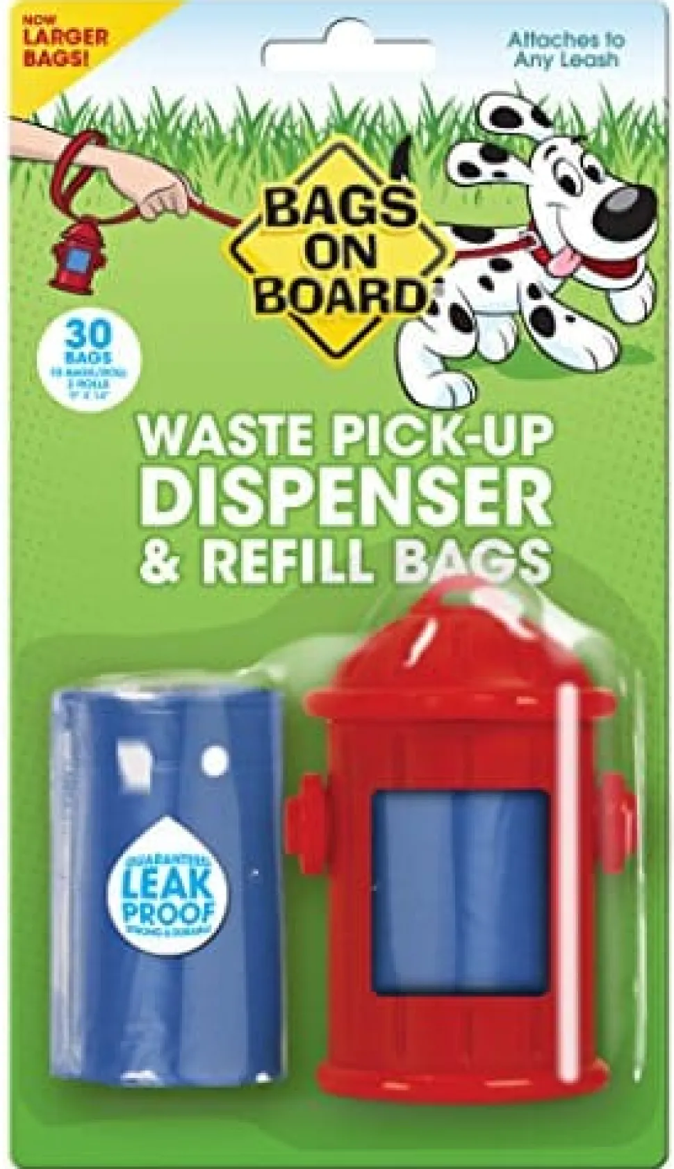 Bags On Board Waste Bag Dispenser Fire Hydrant - Red - 30 Pack