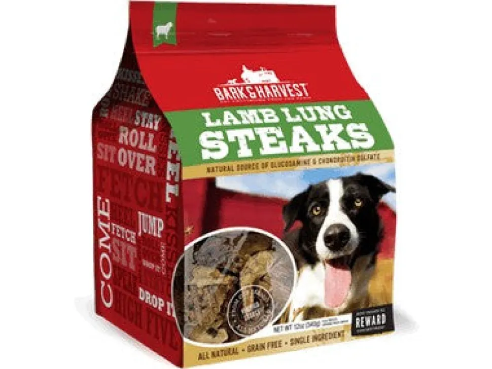 Bark + Harvest by Superior Farms Lamb Lung Steaks Dog Natural Chews - 12oz Bag
