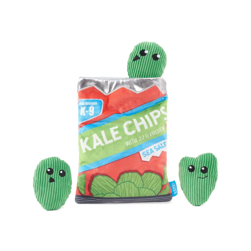 Bark Box Identikale Triplets Kale Chips Crinkle and Squeak and Plush Dog Toy