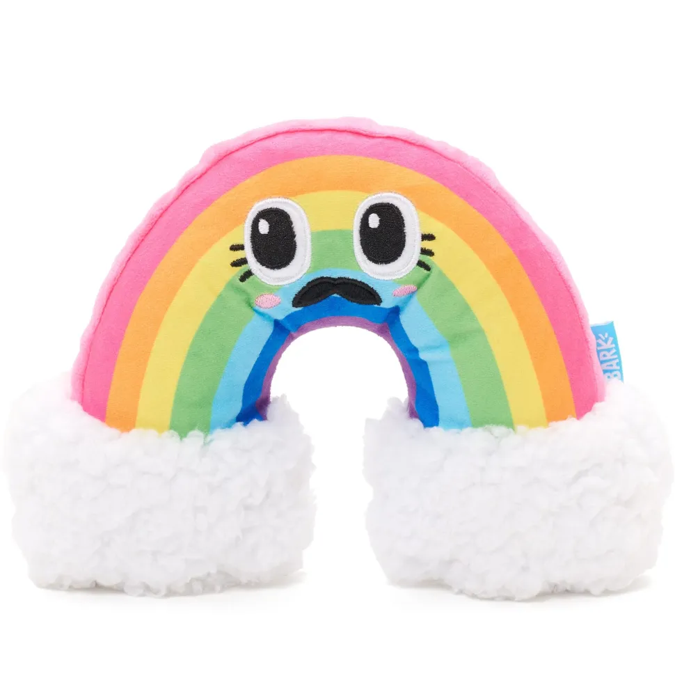 Bark Box Mr. Blue Sky Rainbow Crinkle Squeak and Plush Dog Toy