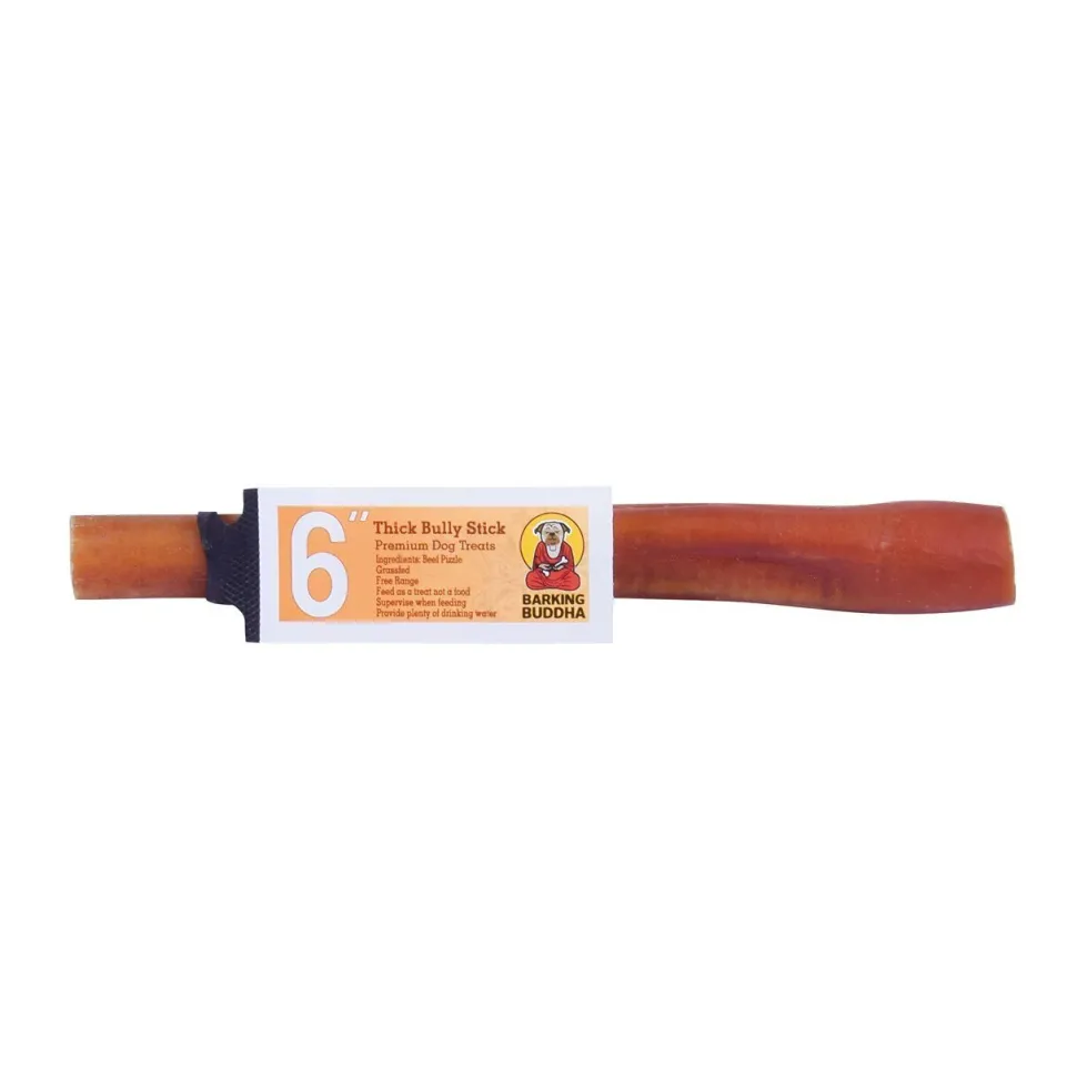 Barking Buddha Thick Dog Bully Sticks - 6 Inch