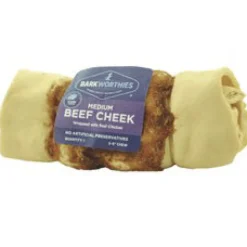 Barkworthies 5 Dog Bone - 6" Medium Beef Cheek Wrapped with Real Chicken - 18 ct Case - Case of 1
