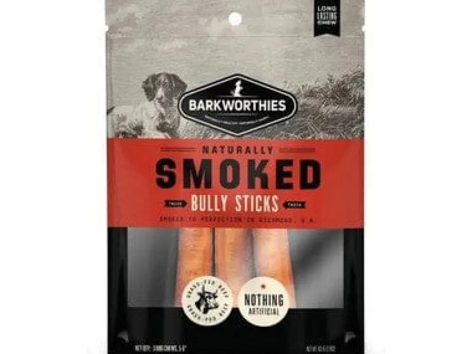 Barkworthies 6 inch Smoked Bully Sticks - 3 Pack