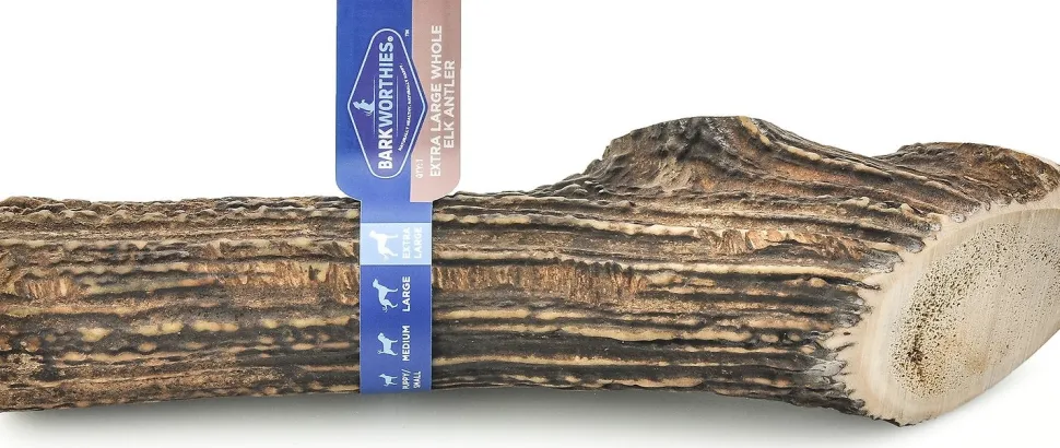 Barkworthies Elk Antler Extra Large Whole Dog Chews - 5 ct Case - Case of 1
