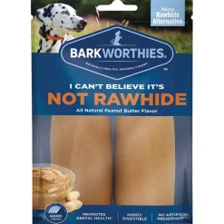 Barkworthies I Can't Believe It's Not Rawhide Rolls Peanut Butter Small - 2 ct