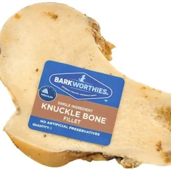 Barkworthies Knuckle Bone Fillet - 20 ct Case - Case of 1. This Case Pack is an assortment of 1 x Peanut Butter 1 x Acai 1 x Sweet Potato Pumpkin & Carrot Blend of Beef Bones for Dogs