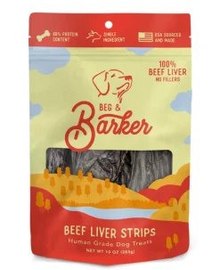 Beg & Barker Strips Beef Liver Air-Dried Dog Treats - 1 Oz - 12 Pack