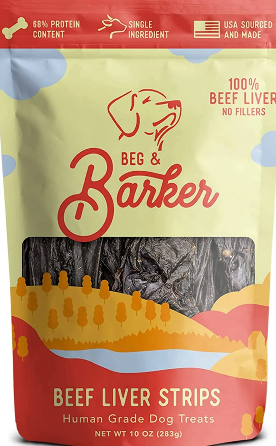 Beg & Barker Strips Beef Liver Air-Dried Dog Treats - 10 Oz