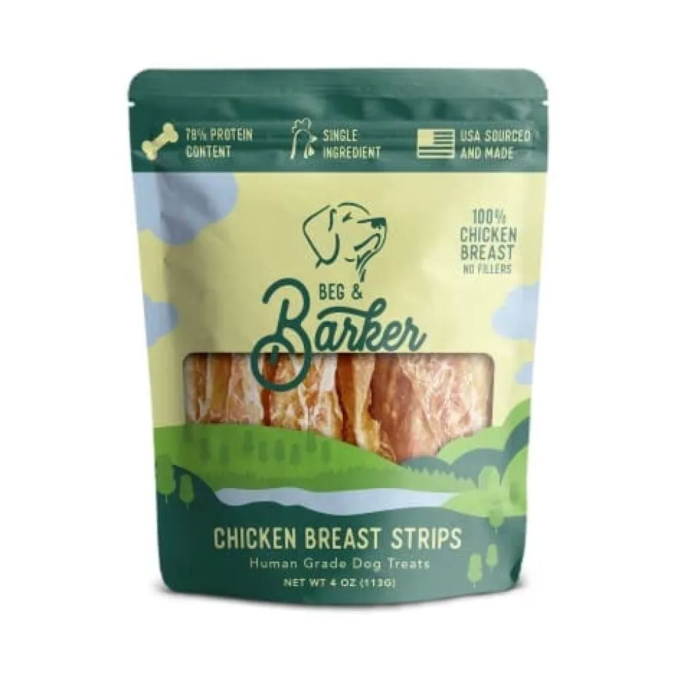 Beg & Barker Strips Chicken Breast Air-Dried Dog Treats - 4 Oz