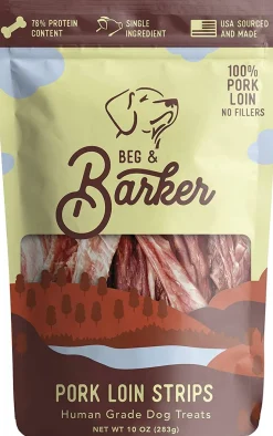 Beg & Barker Strips Pork Loin Air-Dried Dog Treats - 10 Oz