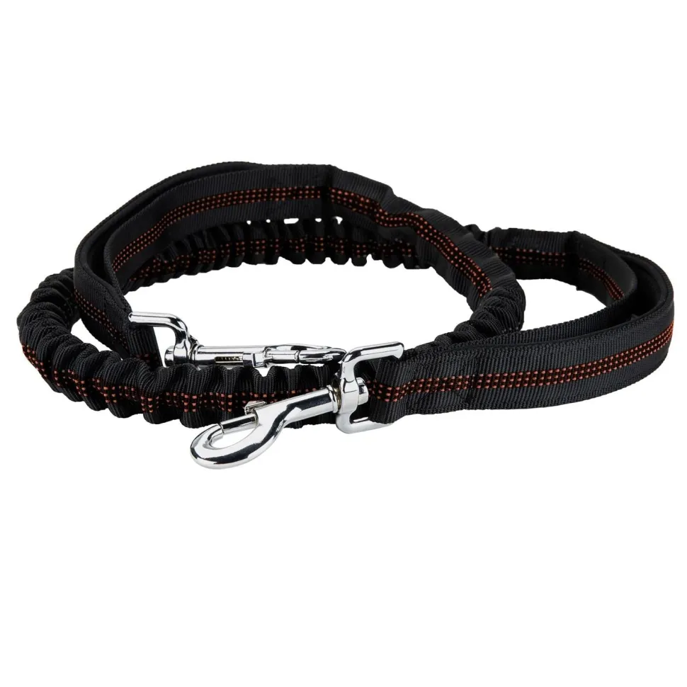 Bella and Max Heavy Bungee Dog Leash - Orange - 49-69" Inches