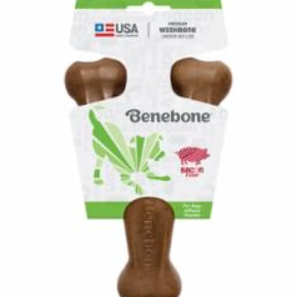 Benebone Dog Chews Wishbone Chew Bacon - Medium