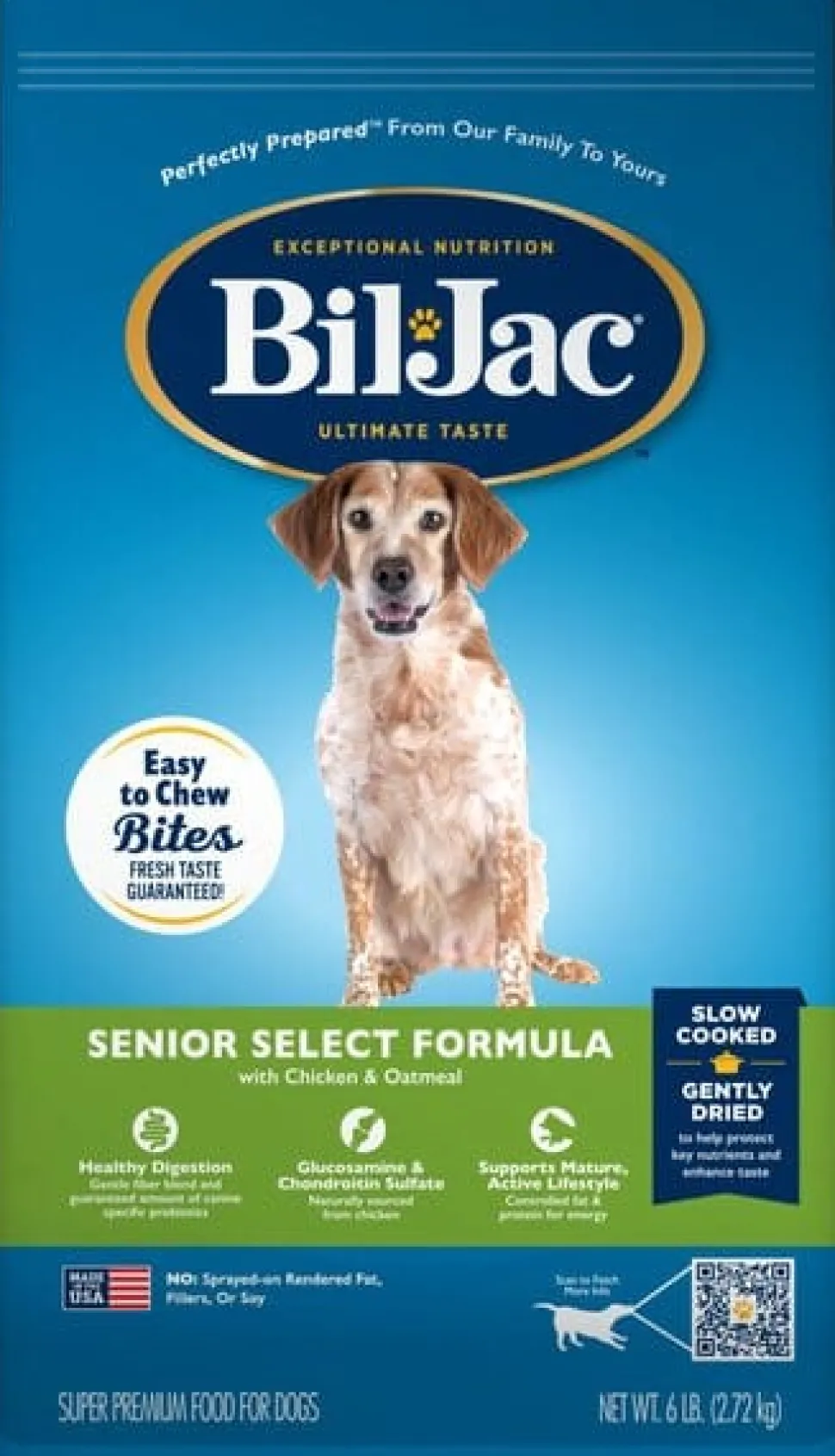 Bil-Jac Chicken and Oatmeal Senior Dry Dog Food - 6 Lbs