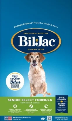 Bil-Jac Chicken and Oatmeal Senior Dry Dog Food - 30 Lbs