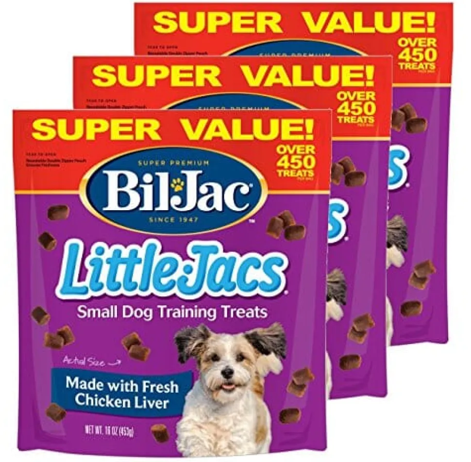 Bil-Jac Little Jacs Training Dog Treats Soft and Chewy Dog Treats - Chicken Liver - 16 Oz - 6 Pack