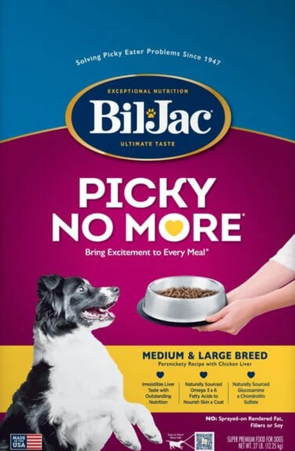 Bil-Jac Picky No More Medium and Large-Breed Dry Dog Food - 27 Lbs