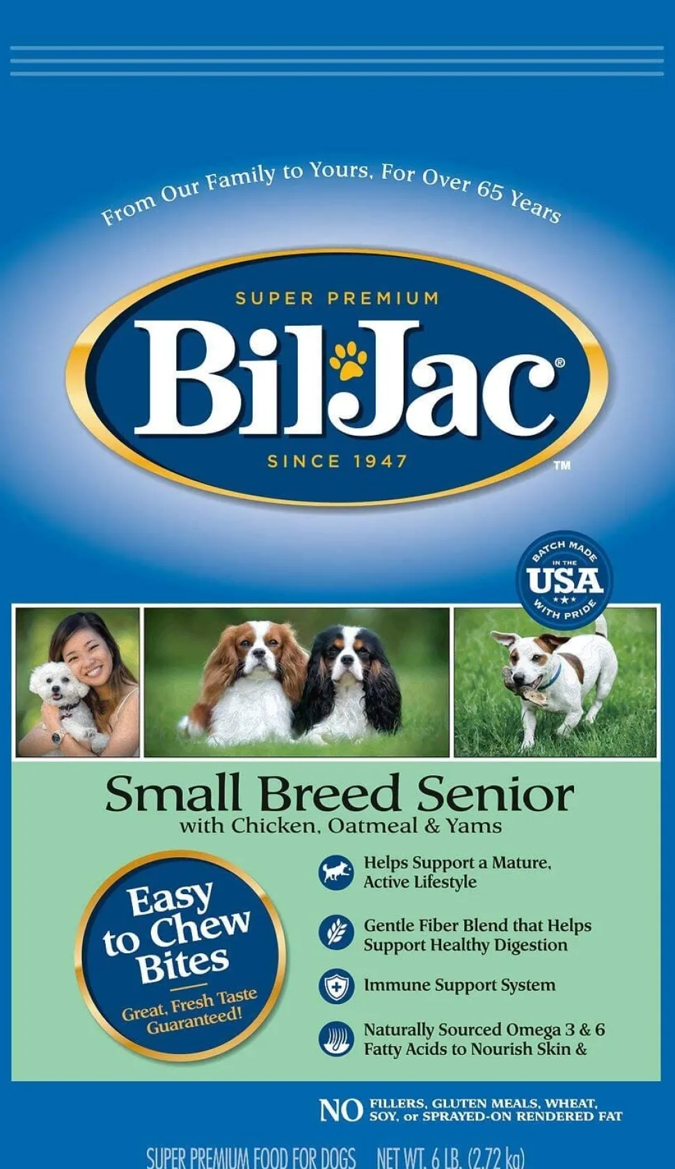 Bil-Jac Small Breed Senior Dry Dog Food - Chicken - 6 Lbs