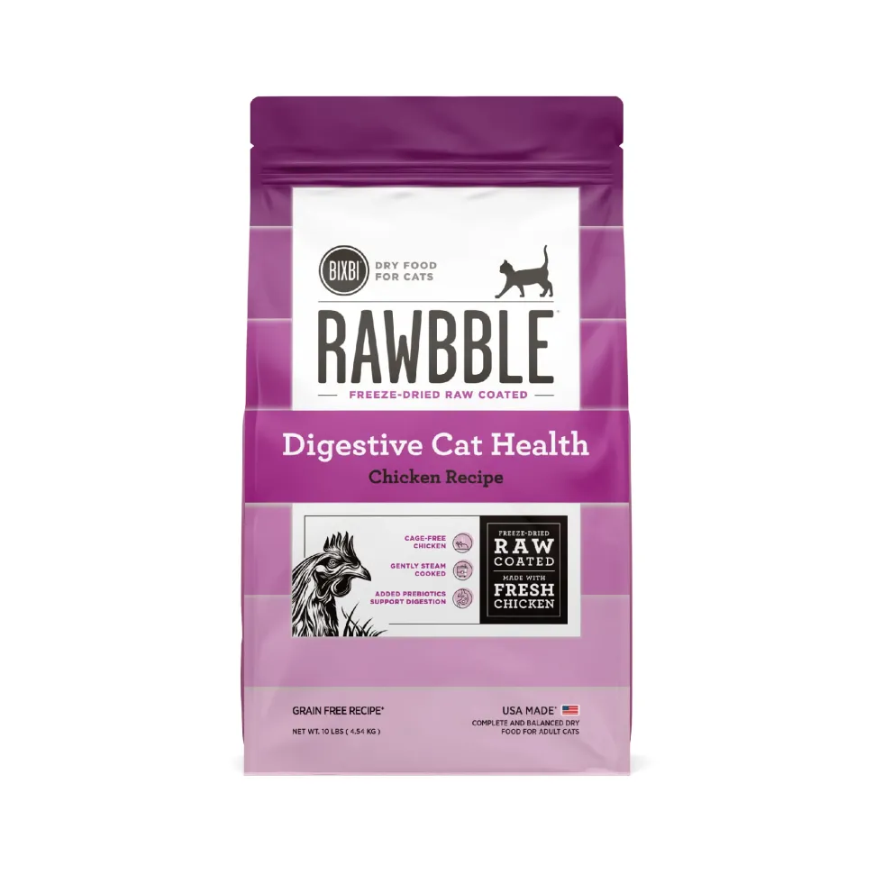 Bixbi Rawbble Chicken Digestive Health Dry Cat Food - 10 Lbs