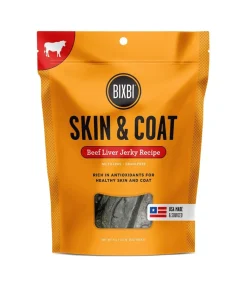 Bixbi Skin and Coat Beef Liver Jerky Dog Treats - 5 Oz