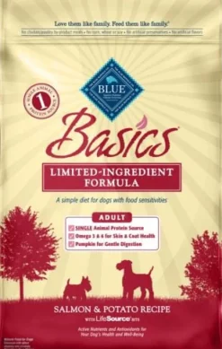 Blue Buffalo Basics Skin and Stomach Adult Grain-Free Salmon and Potato Dry Dog Food - 24 Lbs