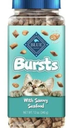 Blue Buffalo Bursts Crunchy and Creamy Seafood Crunchy Cat Treats- 12 Oz