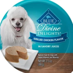 Blue Buffalo Devine Delights Grilled Chicken Wet Dog Food Trays - 3.5 Oz - Case of 12