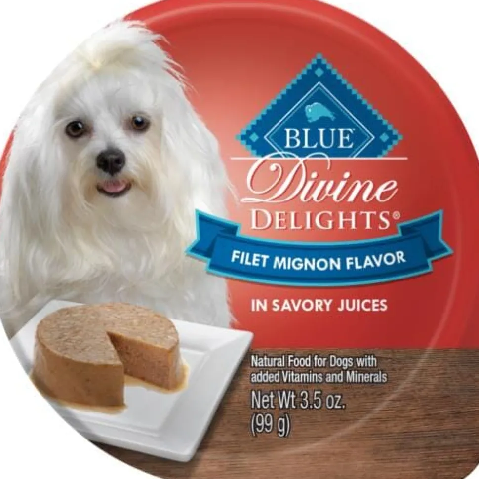 Blue Buffalo Devine Delights Filet Mignon Wet Dog Food Trays - 3.5 Oz - Case of 12