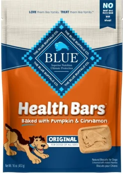 Blue Buffalo Health Bars Pumpkin and Cinnamon Dog Biscuits Treats - 16 Oz