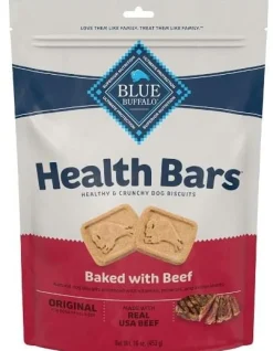 Blue Buffalo Health Bars Beef Crunchy Dog Biscuits Treats - 16 Oz