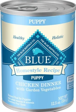 Blue Buffalo Homestyle Puppy Chicken Dinner with Garden Vegetables and Brown Rice Recipe Canned Dog Food