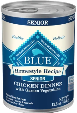 Blue Buffalo Homestyle Recipe Senior Chicken and Veggie Canned Dog Food - 12.5 Oz - Case of 12