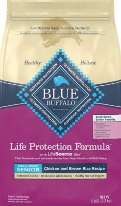 Blue Buffalo Life Protection Formula Natural Senior Small-Breed Chicken and Brown Rice Dry Dog Food - 5 Lbs