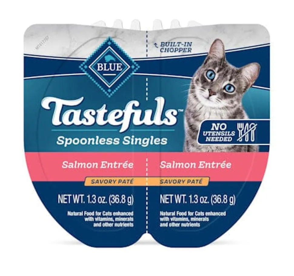 Blue Buffalo Tasteful Spoonless Singles Adult Salmon Pate Wet Cat Food - 2.6 Oz - 10 Trays