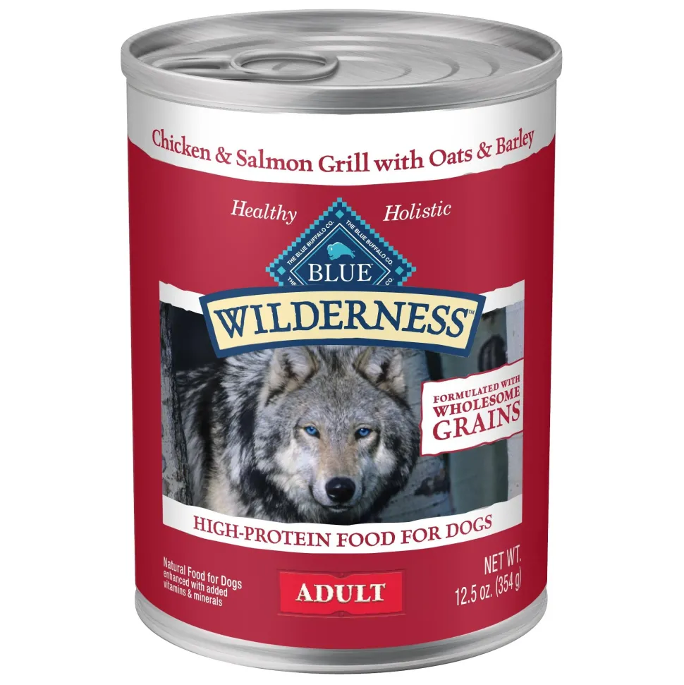 Blue Buffalo Wild Salmon and Chicken with Grains Canned Dog Food - 12.5 Oz - Case of 12