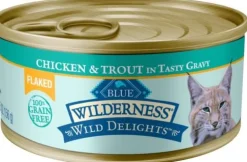 Blue Buffalo Wilderness Adult High-Protein Grain-Free Flaked Chicken and Trout Wet Cat Food - 5.5 Oz - Case of 24