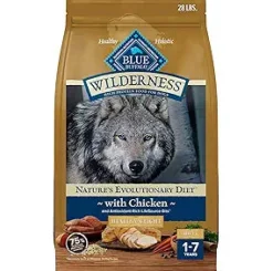 Blue Buffalo Wilderness Adult High-Protein Healthy Weight Chicken with Wholesome Grains Dry Dog Food - 28 Lbs